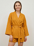 Ткань хлопок искусственный крэш 130г/м² 100%полиэстер 150 см арт.TBY.KR.08.1 08 горчичный 1,5 м