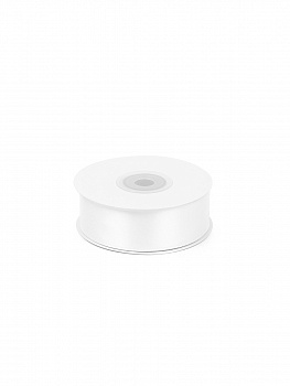 Лента атласная 25мм цв. 3001 кипенно-белый Magic4Hobby уп. 22,5м (±1м) картон/пенопласт