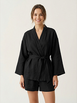 Ткань хлопок искусственный крэш 130г/м² 100%полиэстер 150 см арт.TBY.KR.01.1 01 черный 1,5 м