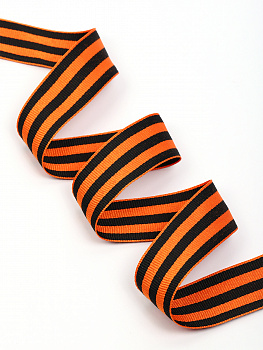 Лента георгиевская 35мм тканая КК035Г по 50см уп.100шт